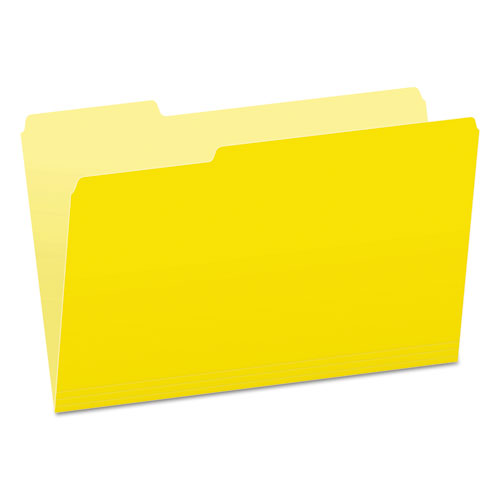 Colored File Folders, 1-3-cut Tabs, Legal Size, Yellowith Light Yellow, 100-box