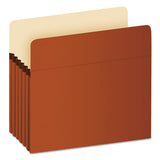 Standard Expanding File Pockets, 5.25" Expansion, Letter Size, Red Fiber, 10-box