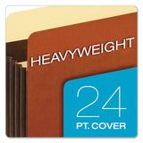 Heavy-duty File Pockets, 7" Expansion, Letter Size, Redrope, 5-box