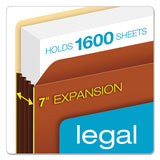 Heavy-duty File Pockets, 7" Expansion, Legal Size, Redrope, 5-box