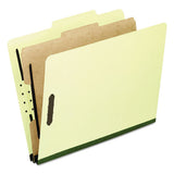 Four-, Six-, And Eight-section Pressboard Classification Folders, 3 Dividers, Embedded Fasteners, Letter Size, Green, 10-box