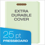 Heavy-duty Pressboard Folders W- Embossed Fasteners, Letter Size, Green, 25-box