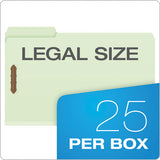 Heavy-duty Pressboard Folders W- Embossed Fasteners, Legal Size, Green, 25-box