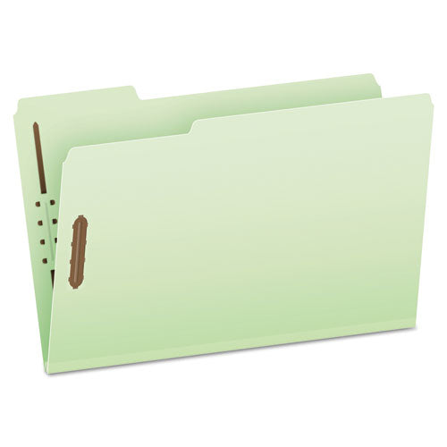 Heavy-duty Pressboard Folders W- Embossed Fasteners, Legal Size, Green, 25-box