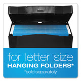 Portable Letter Size File Box, Letter Files, 13.5" X 10.25" X 10.88", Black