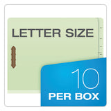 End Tab Classification Folders, 2 Dividers, Letter Size, Pale Green, 10-box