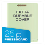 End Tab Classification Folders, 2 Dividers, Letter Size, Pale Green, 10-box