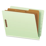 End Tab Classification Folders, 2 Dividers, Letter Size, Pale Green, 10-box