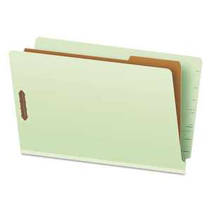 End Tab Classification Folders, 1 Divider, Legal Size, Pale Green, 10-box