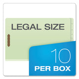End Tab Classification Folders, 2 Dividers, Legal Size, Pale Green, 10-box