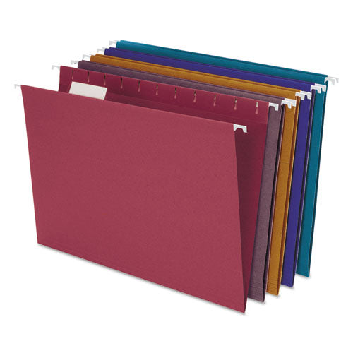 Earthwise By Pendaflex 100% Recycled Colored Hanging File Folders, Letter Size, 1-5-cut Tab, Assorted, 20-box