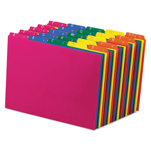 Poly Top Tab File Guides, 1-5-cut Top Tab, A To Z, 8.5 X 11, Assorted Colors, 25-set
