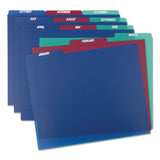 Poly Top Tab File Guides, 1-3-cut Top Tab, January To December, 8.5 X 11, Assorted Colors, 12-set