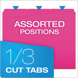 Glow File Folders, 1-3-cut Tabs, Letter Size, Assorted, 24-pack