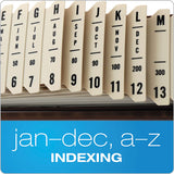 General Purpose Indexed Sorter, 31 Dividers, Alpha-numeric-months-dates-days, Letter-size, Brown Frame