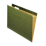 Reinforced Hanging File Folders, Letter Size, 1-3-cut Tab, Standard Green, 25-box