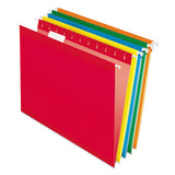 Colored Reinforced Hanging Folders, Letter Size, 1-5-cut Tab, Burgundy, 25-box