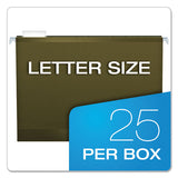 Extra Capacity Reinforced Hanging File Folders With Box Bottom, Letter Size, 1-5-cut Tab, Standard Green, 25-box