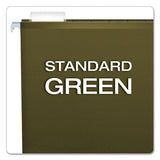 Extra Capacity Reinforced Hanging File Folders With Box Bottom, Letter Size, 1-5-cut Tab, Standard Green, 25-box