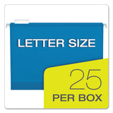 Extra Capacity Reinforced Hanging File Folders With Box Bottom, Letter Size, 1-5-cut Tab, Assorted, 25-box