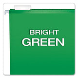 Extra Capacity Reinforced Hanging File Folders With Box Bottom, Letter Size, 1-5-cut Tab, Bright Green, 25-box