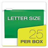 Extra Capacity Reinforced Hanging File Folders With Box Bottom, Letter Size, 1-5-cut Tab, Bright Green, 25-box