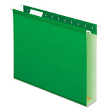 Extra Capacity Reinforced Hanging File Folders With Box Bottom, Letter Size, 1-5-cut Tab, Bright Green, 25-box