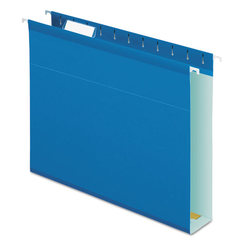 Extra Capacity Reinforced Hanging File Folders With Box Bottom, Letter Size, 1-5-cut Tab, Blue, 25-box