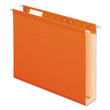 Extra Capacity Reinforced Hanging File Folders With Box Bottom, Letter Size, 1-5-cut Tab, Orange, 25-box