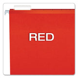 Extra Capacity Reinforced Hanging File Folders With Box Bottom, Letter Size, 1-5-cut Tab, Red, 25-box