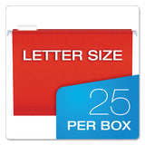 Extra Capacity Reinforced Hanging File Folders With Box Bottom, Letter Size, 1-5-cut Tab, Red, 25-box