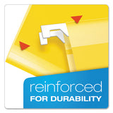 Extra Capacity Reinforced Hanging File Folders With Box Bottom, Letter Size, 1-5-cut Tab, Yellow, 25-box