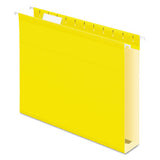 Extra Capacity Reinforced Hanging File Folders With Box Bottom, Letter Size, 1-5-cut Tab, Yellow, 25-box