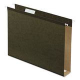 Extra Capacity Reinforced Hanging File Folders With Box Bottom, Letter Size, 1-5-cut Tab, Standard Green, 25-box