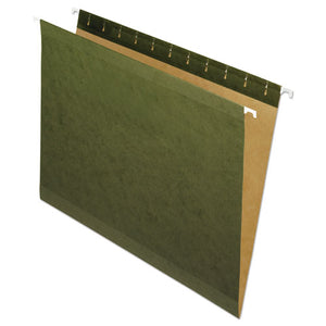 Reinforced Hanging File Folders, Letter Size, Straight Tab, Standard Green, 25-box