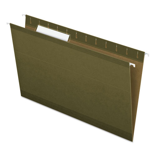Reinforced Hanging File Folders, Legal Size, 1-3-cut Tab, Standard Green, 25-box