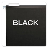 Colored Reinforced Hanging Folders, Legal Size, 1-5-cut Tab, Black, 25-box