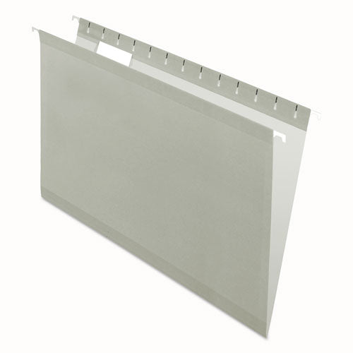 Colored Reinforced Hanging Folders, Legal Size, 1-5-cut Tab, Gray, 25-box