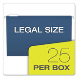Colored Reinforced Hanging Folders, Legal Size, 1-5-cut Tab, Navy, 25-box