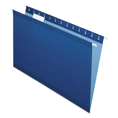 Colored Reinforced Hanging Folders, Legal Size, 1-5-cut Tab, Navy, 25-box