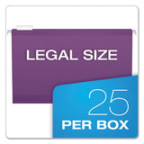 Colored Reinforced Hanging Folders, Legal Size, 1-5-cut Tab, Violet, 25-box