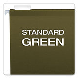 Reinforced Hanging File Folders, Legal Size, 1-5-cut Tab, Standard Green, 25-box