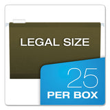 Reinforced Hanging File Folders, Legal Size, 1-5-cut Tab, Standard Green, 25-box