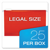 Extra Capacity Reinforced Hanging File Folders With Box Bottom, Legal Size, 1-5-cut Tab, Red, 25-box