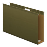 Extra Capacity Reinforced Hanging File Folders With Box Bottom, Legal Size, 1-5-cut Tab, Standard Green, 25-box