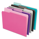 Interior File Folders, 1-3-cut Tabs, Letter Size, Assortment 1, 100-box