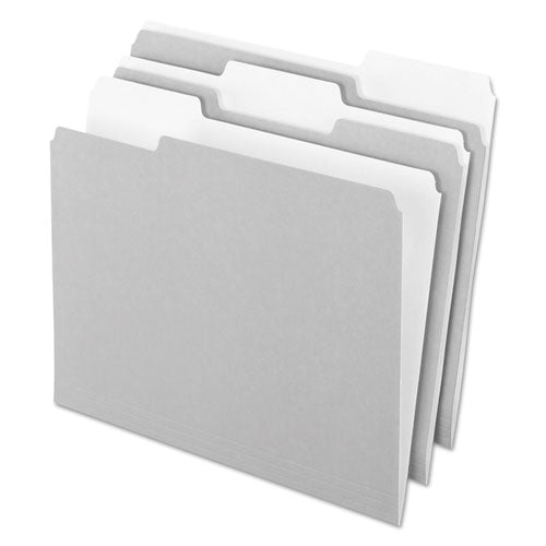 Interior File Folders, 1-3-cut Tabs, Letter Size, Gray, 100-box