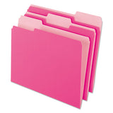 Interior File Folders, 1-3-cut Tabs, Letter Size, Pink, 100-box