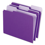 Interior File Folders, 1-3-cut Tabs, Letter Size, Violet, 100-box