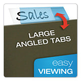 Transparent Colored Tabs For Hanging File Folders, 1-5-cut Tabs, Blue, 2" Wide, 25-pack
